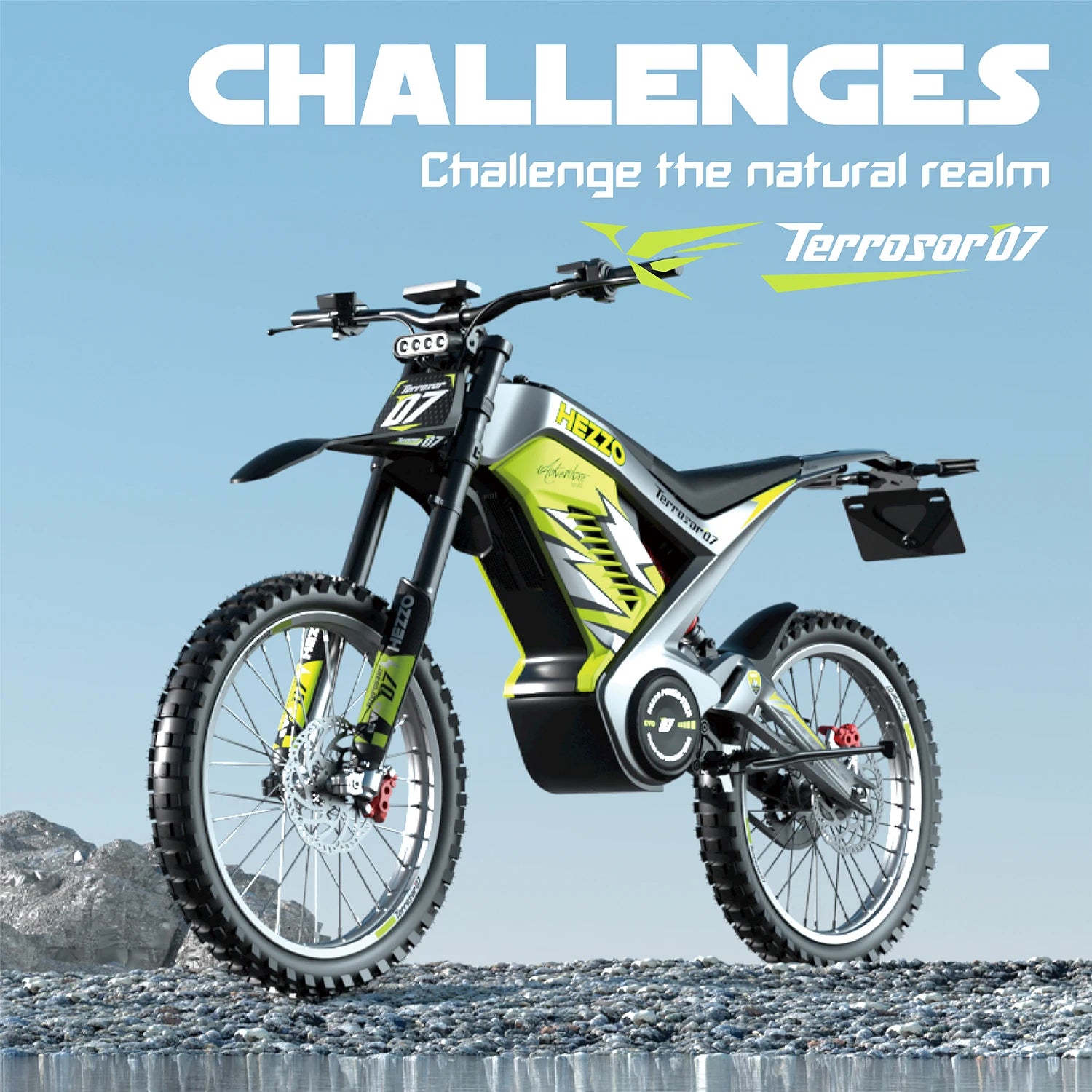 JMT-824650 2025 HEZZO D7 72V 9000W Electric Dirt Bike with 40AH Battery for Off-Road Adventures , Top Speed 27.9 mph