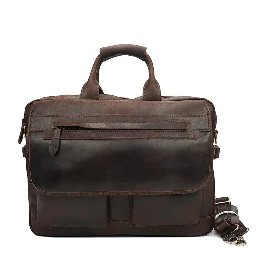 JMT-824650 Professional Leather Briefcase with Custom Crossbody Design