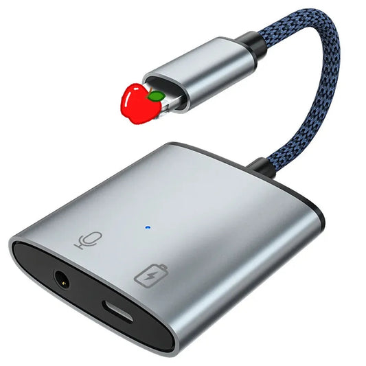 JMT-824714 8pin to 3.5mm Audio Aux Headphone and Charger Adapter, Compatible with Multiple Devices