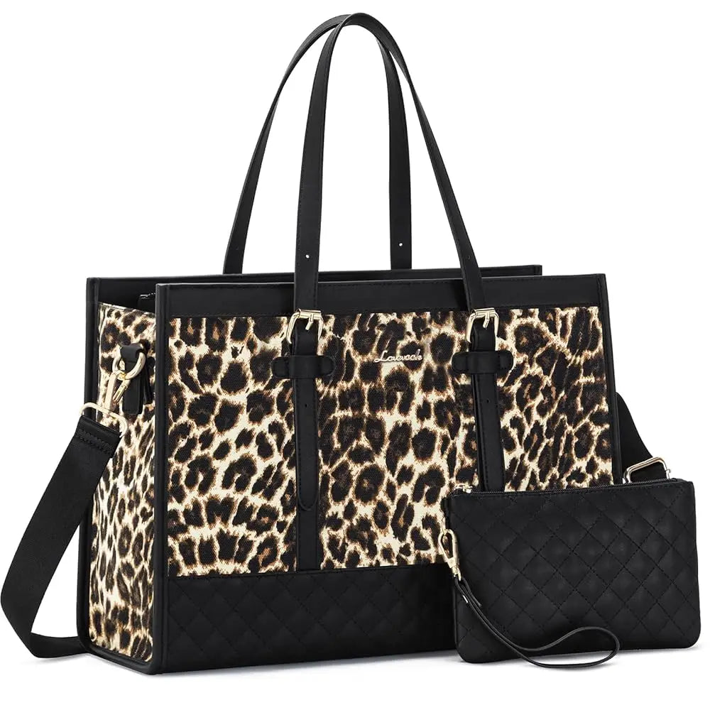 JMT-824714 Spacious Women's 2-Piece Laptop Tote Bag Set for Business and Travel, Fits Up to 15.6-Inch Laptops