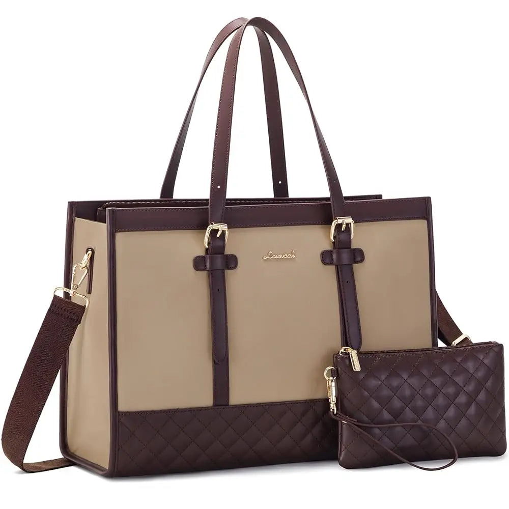 JMT-824714 Spacious Women's 2-Piece Laptop Tote Bag Set for Business and Travel, Fits Up to 15.6-Inch Laptops