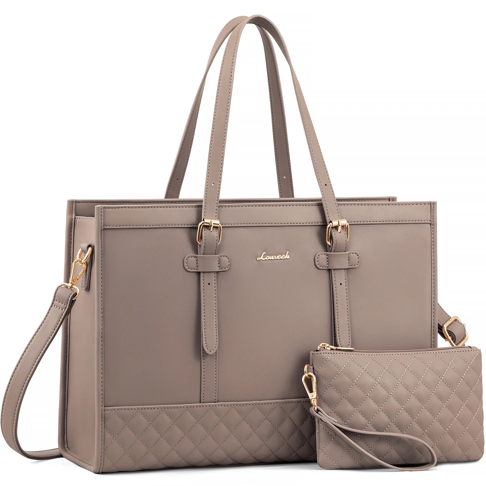 JMT-824714 Spacious Women's 2-Piece Laptop Tote Bag Set for Business and Travel, Fits Up to 15.6-Inch Laptops
