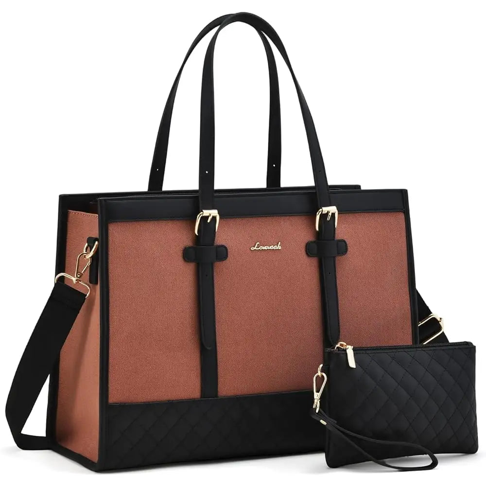 JMT-824714 Spacious Women's 2-Piece Laptop Tote Bag Set for Business and Travel, Fits Up to 15.6-Inch Laptops