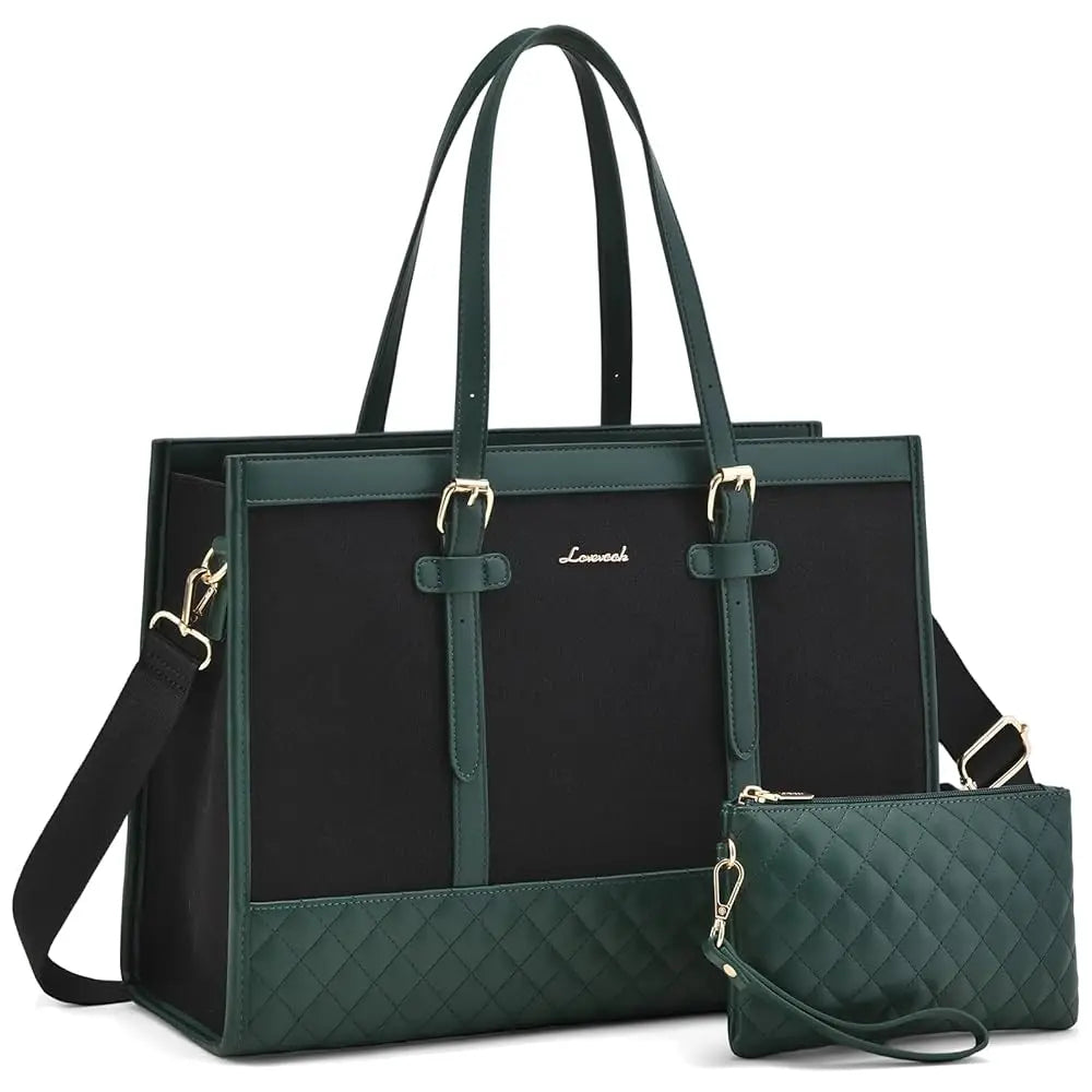 JMT-824714 Spacious Women's 2-Piece Laptop Tote Bag Set for Business and Travel, Fits Up to 15.6-Inch Laptops