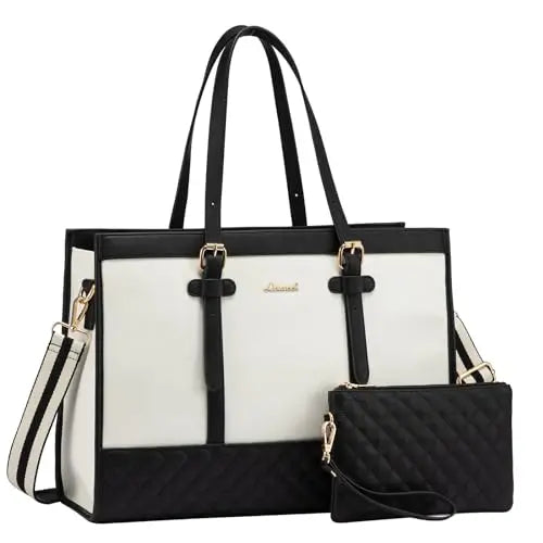 JMT-824714 Spacious Women's 2-Piece Laptop Tote Bag Set for Business and Travel, Fits Up to 15.6-Inch Laptops