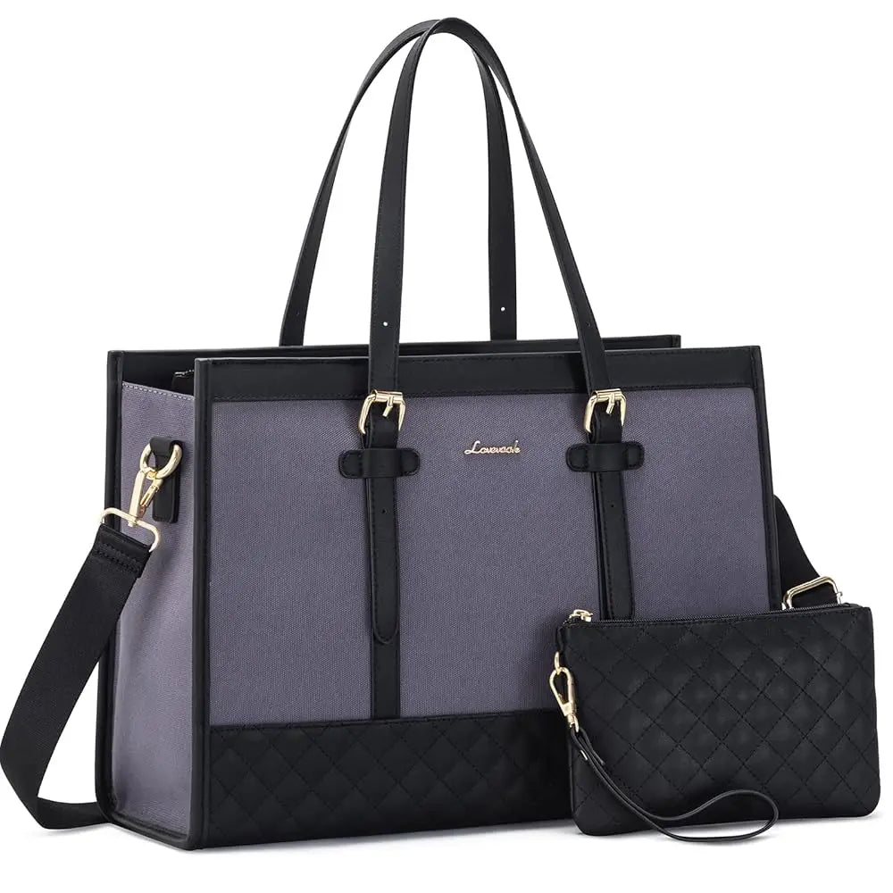 JMT-824714 Spacious Women's 2-Piece Laptop Tote Bag Set for Business and Travel, Fits Up to 15.6-Inch Laptops