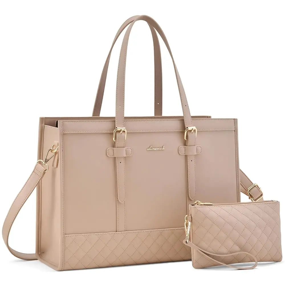 JMT-824714 Spacious Women's 2-Piece Laptop Tote Bag Set for Business and Travel, Fits Up to 15.6-Inch Laptops