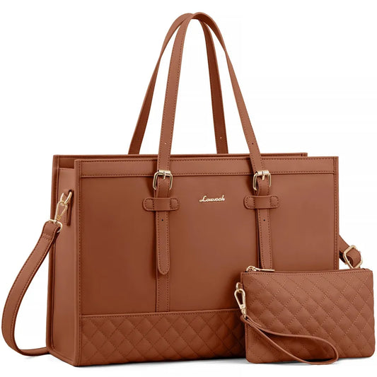 JMT-824714 Spacious Women's 2-Piece Laptop Tote Bag Set for Business and Travel, Fits Up to 15.6-Inch Laptops