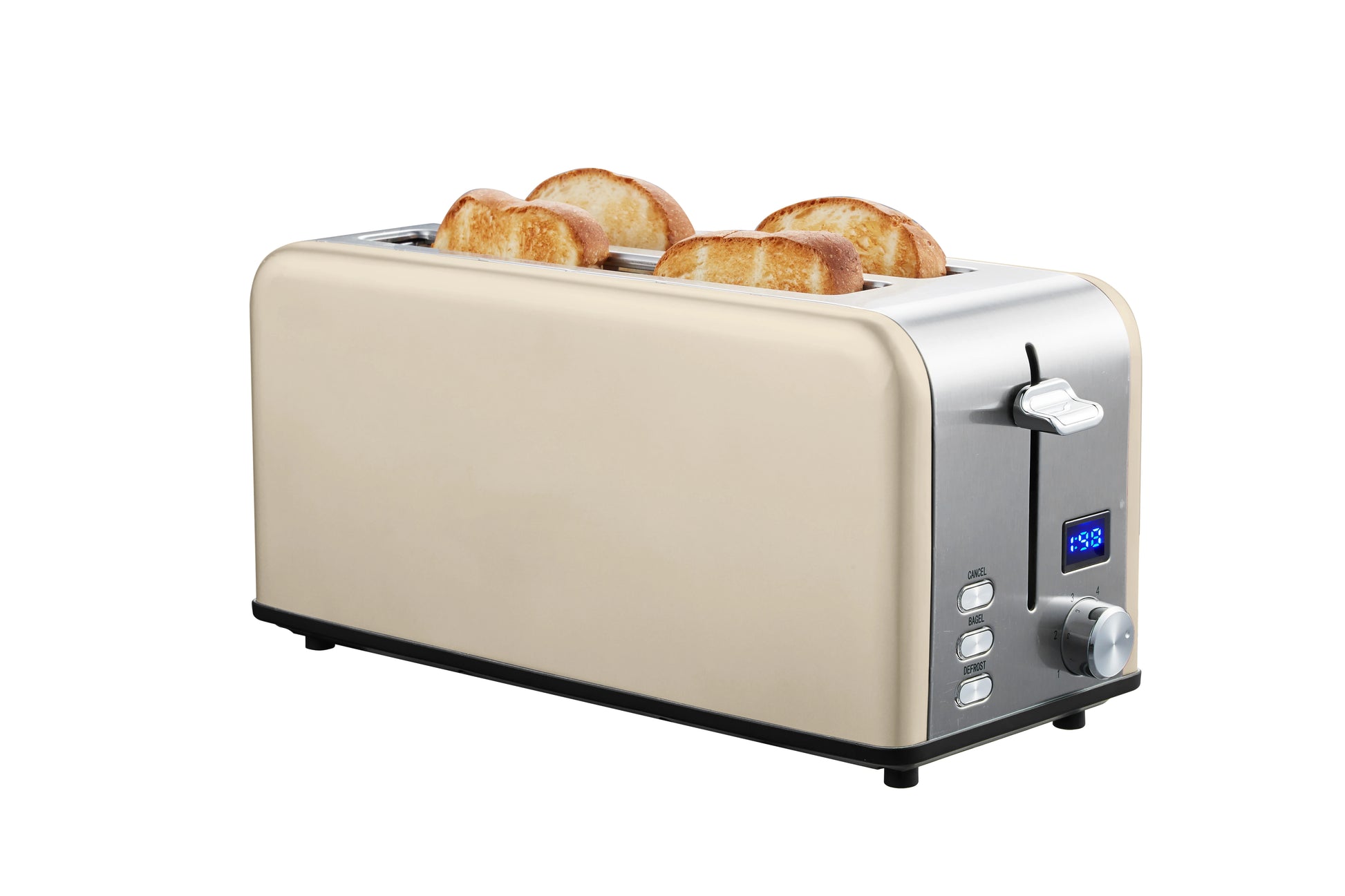 JMT-824842 Long Slot 4-Slice Electric Toaster with LED Digital Display for Sandwiches