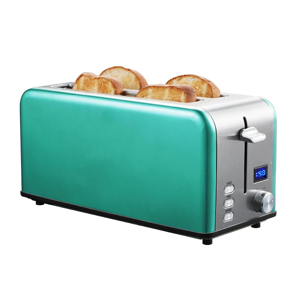 JMT-824842 Long Slot 4-Slice Electric Toaster with LED Digital Display for Sandwiches