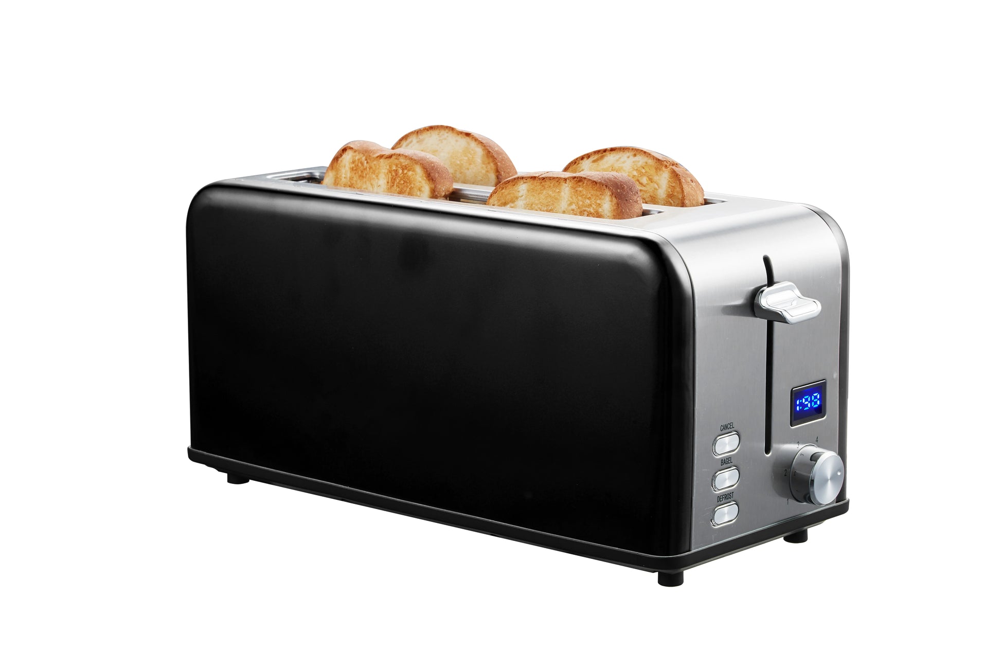 JMT-824842 Long Slot 4-Slice Electric Toaster with LED Digital Display for Sandwiches