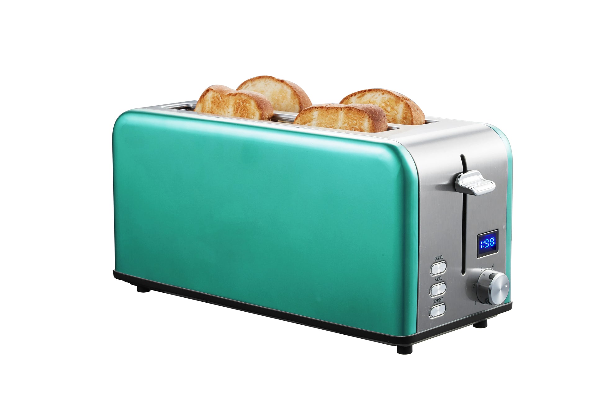 JMT-824842 Long Slot 4-Slice Electric Toaster with LED Digital Display for Sandwiches