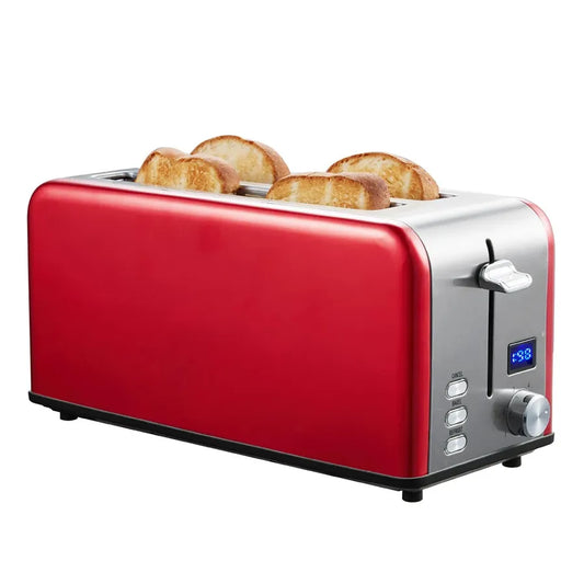 JMT-824842 Long Slot 4-Slice Electric Toaster with LED Digital Display for Sandwiches