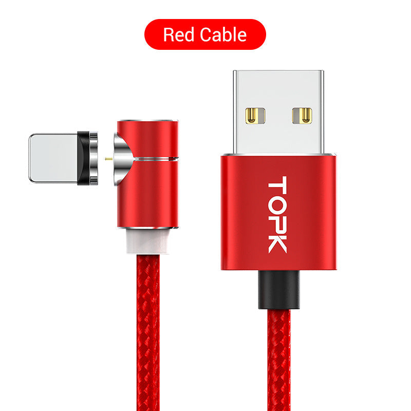 JMT-825226 3-in-1 Fast Charging Magnetic Data Cable for Apple and Android Devices – 1m Length, Black/Red