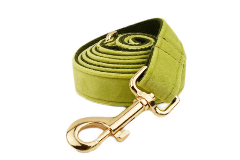 JMT-825226 Velvet Fabric Dog Collar Set with Leash, Bow, Flower, Vest, and Poop Bag