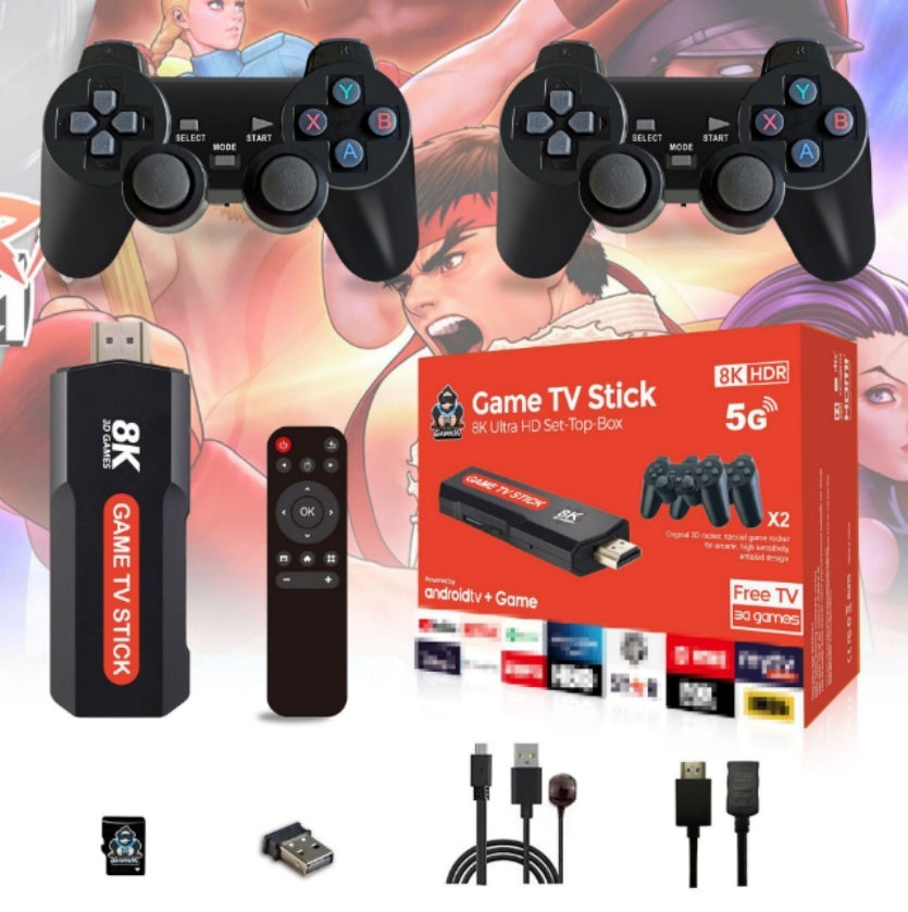 JMT-825354 Wireless HDMI Game Console with Dual Controllers and 32GB Storage for RPG Games, Open Source System, Compatible with TV