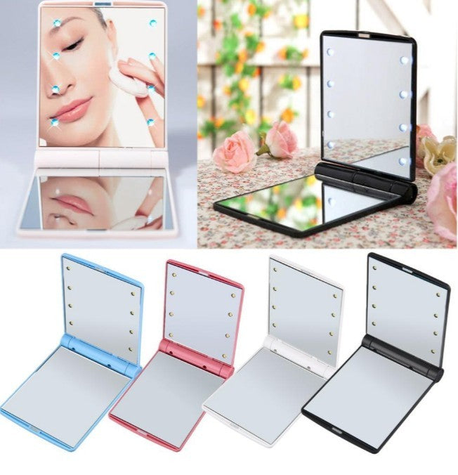 JMT-825482 Portable Folding LED Cosmetic Mirror for Easy Touch-Ups