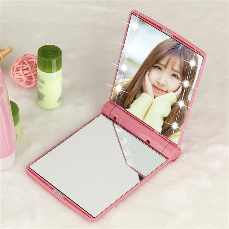 JMT-825482 Portable Folding LED Cosmetic Mirror for Easy Touch-Ups