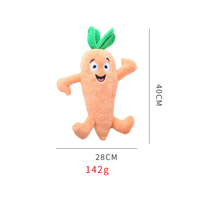 JMT-825866 Soft Plush Vegetable Dog Toy with Squeaker for Medium to Large Dogs