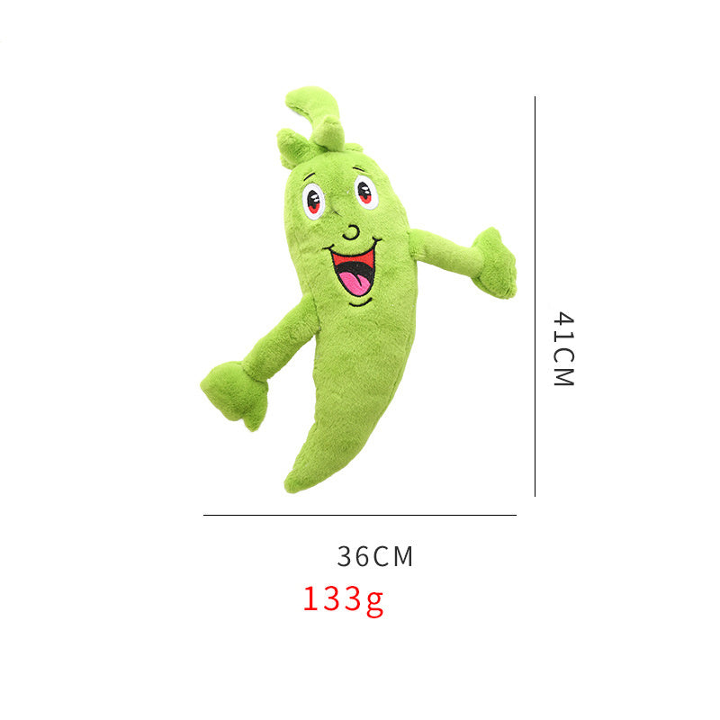 JMT-825866 Soft Plush Vegetable Dog Toy with Squeaker for Medium to Large Dogs
