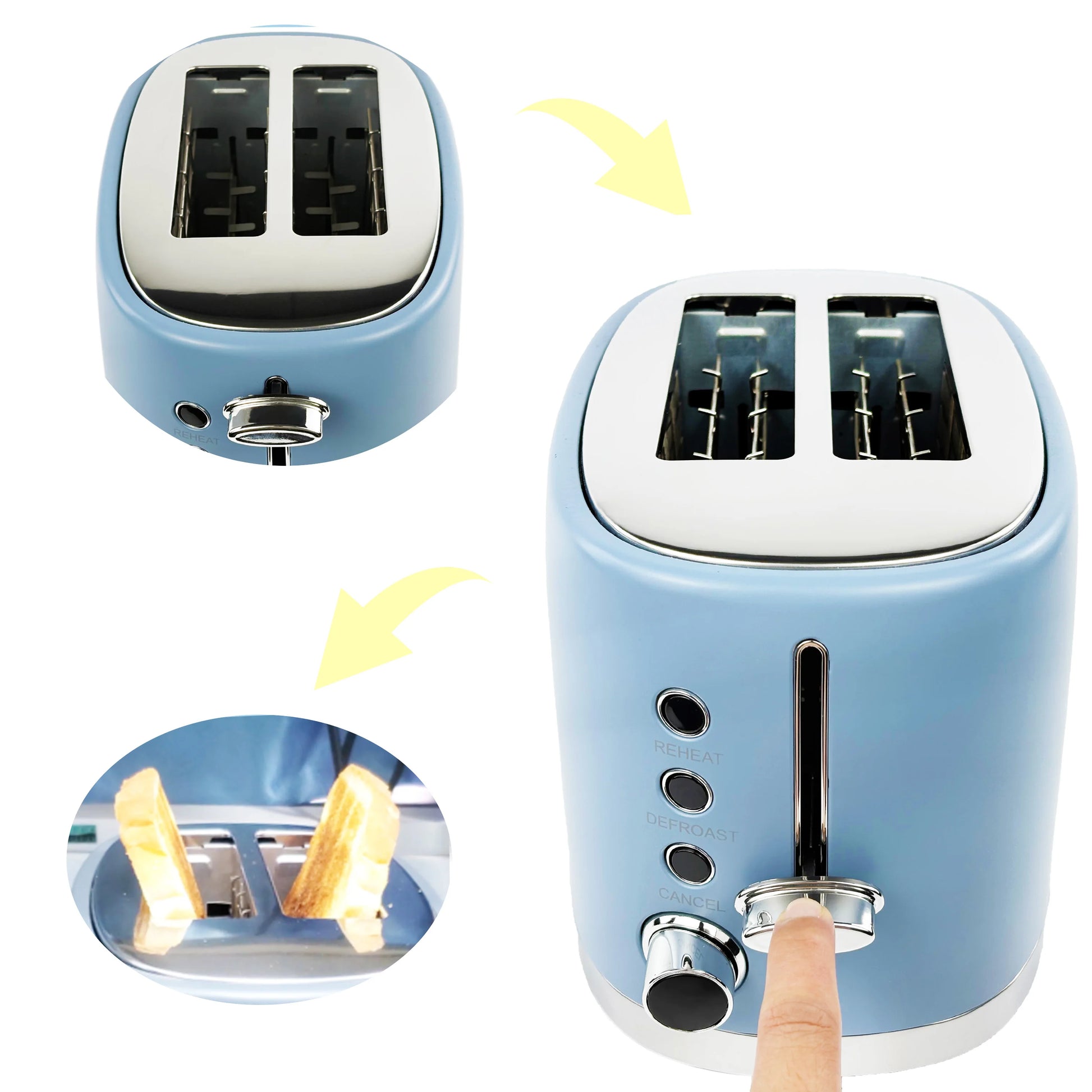 JMT-825994 Customisable Electric Toaster with Digital Display for Household Sandwiches and Bread
