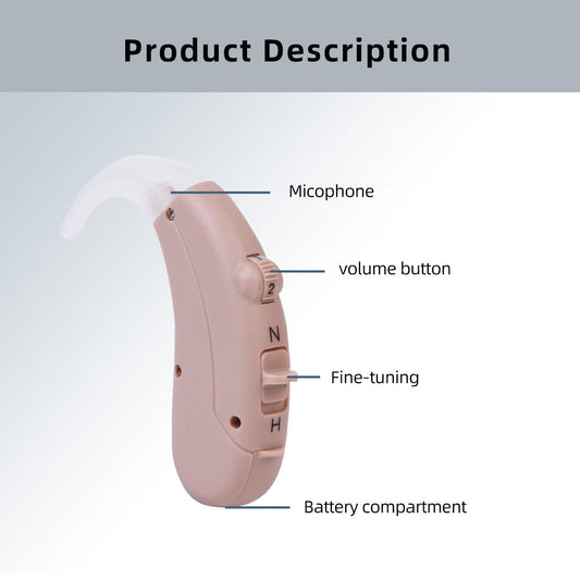 JMT-826186 Digital BTE Hearing Aid with Adjustable Tone and Noise Reduction for Elderly and Hearing Impaired