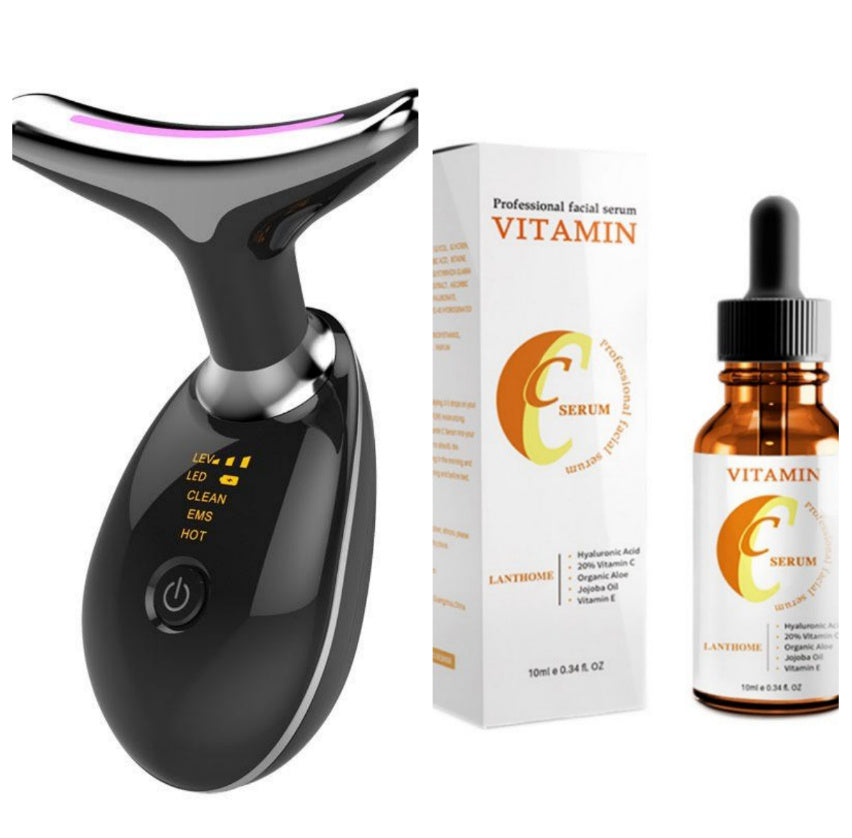 JMT-826186 Electric Neck and Face Beauty Device with Microcurrent and LED Photon Technology for Tightening and Wrinkle Reduction