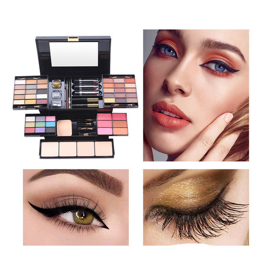 JMT-826634 Matte Eyeshadow Cosmetic Case with Multi-Function Makeup Tray for Diverse Skin Tones