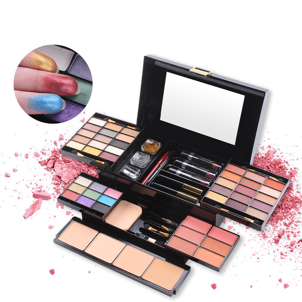 JMT-826634 Matte Eyeshadow Cosmetic Case with Multi-Function Makeup Tray for Diverse Skin Tones