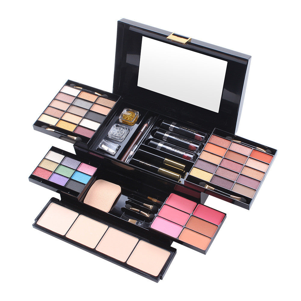 JMT-826634 Matte Eyeshadow Cosmetic Case with Multi-Function Makeup Tray for Diverse Skin Tones