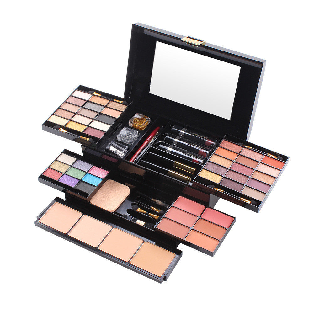 JMT-826634 Matte Eyeshadow Cosmetic Case with Multi-Function Makeup Tray for Diverse Skin Tones