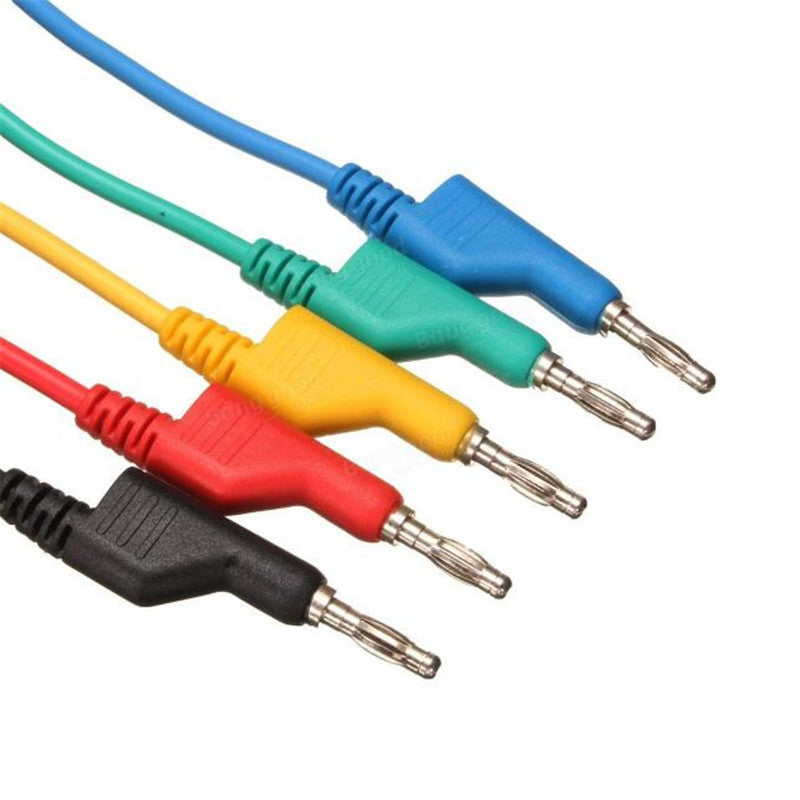 JMT-826698 4mm Male to Male Banana Plug Test Lead Cable - 1 Meter Silicone Coated, Pure Copper, 12A Current Capacity