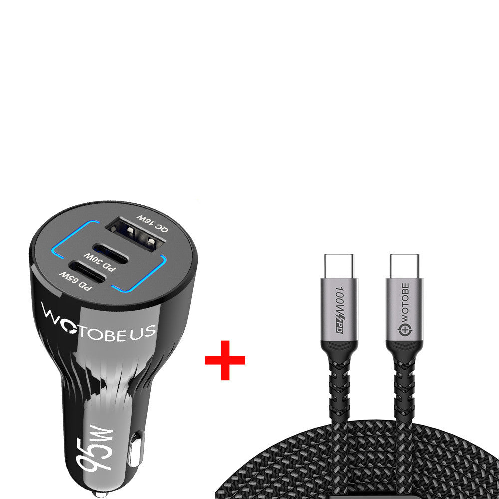 JMT-826890 95W Multi-functional Car Charger with 2-Meter 5A Cable for Laptop, Tablet, and Mobile Devices