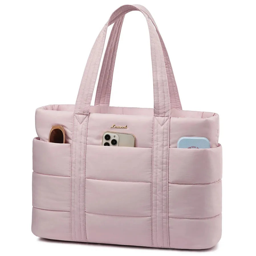 JMT-827018 Lightweight Multi-Pocket Puffer Laptop Tote Bag for 15.6 and 17.3 Inch Computers