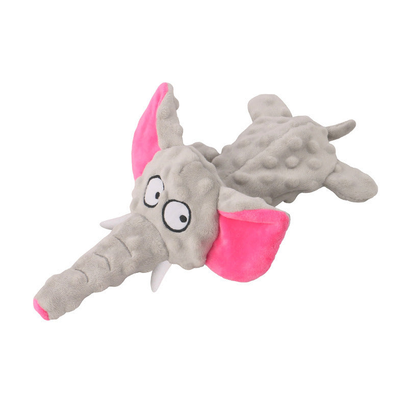 JMT-827018 Plush Elephant Dog Toy - Interactive Pet Plush in Dark Blue, Purple, Light Blue, Gray