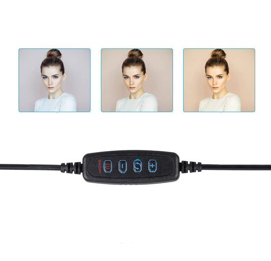JMT-827210 10 Inch LED Ring Light with Adjustable Tripod Stand and Bluetooth Remote for iPhone Selfies
