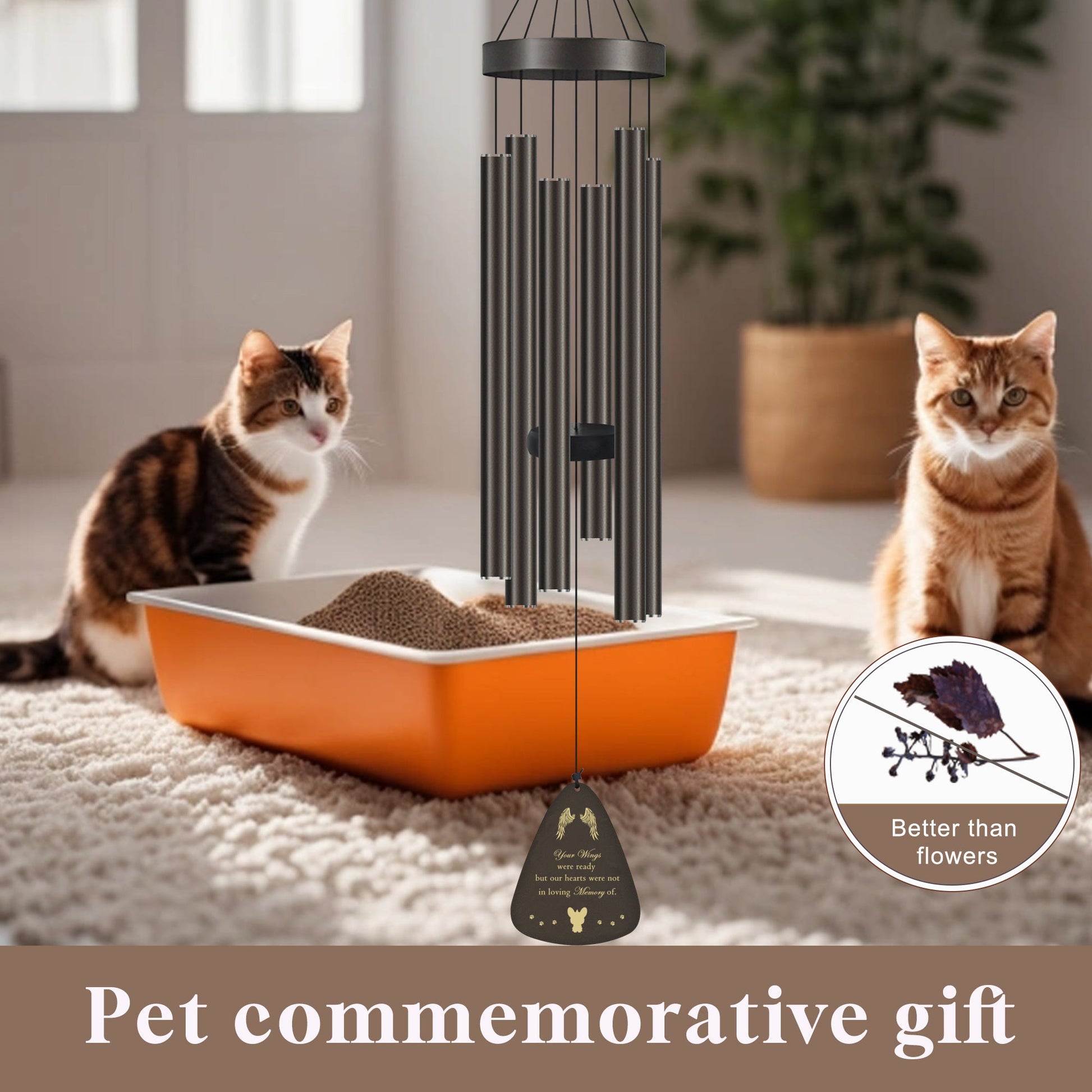 JMT-827210 Pet Memorial Wind Chime for Dogs and Cats – Sympathy Gift for Remembering Your Beloved Pet