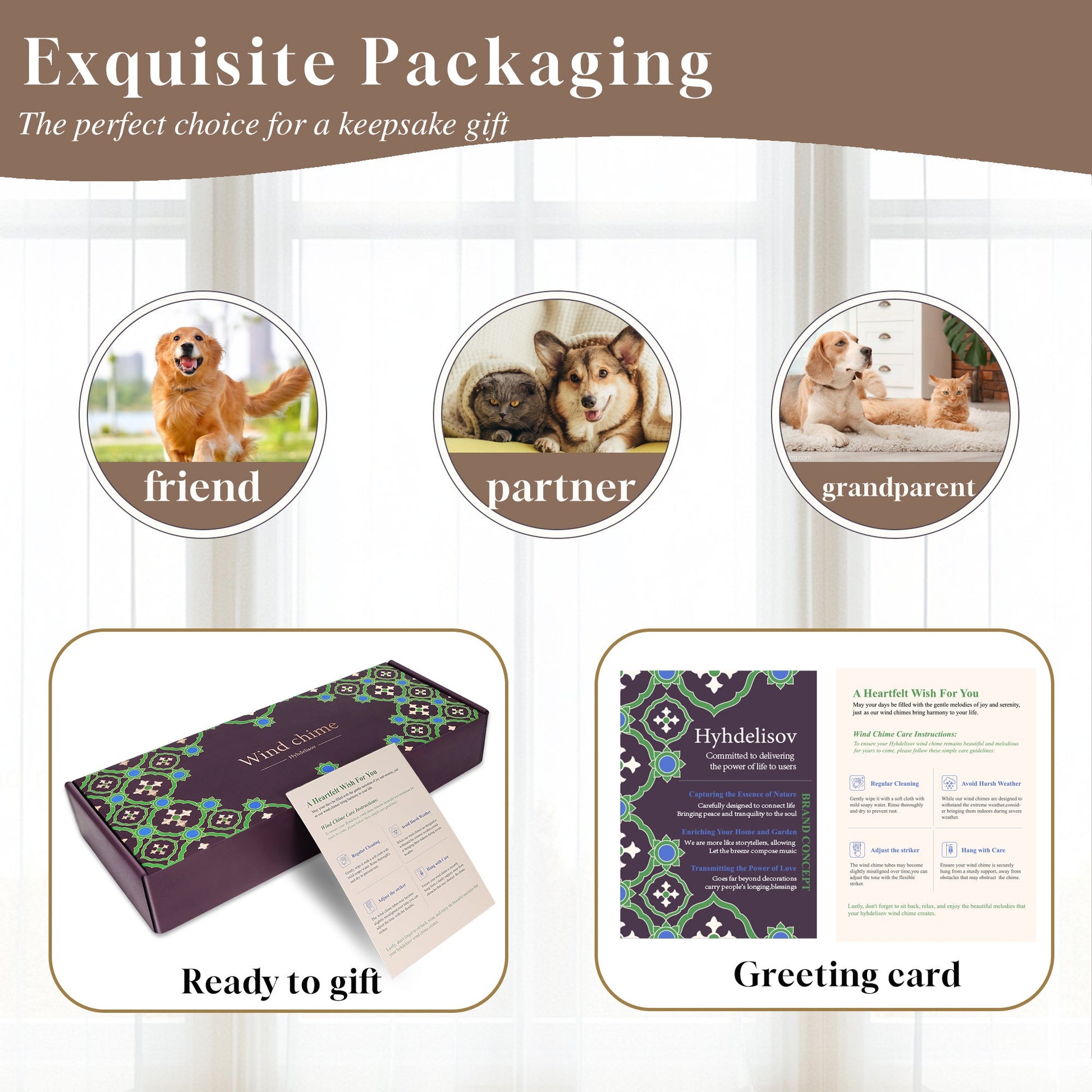 JMT-827210 Pet Memorial Wind Chime for Dogs and Cats – Sympathy Gift for Remembering Your Beloved Pet