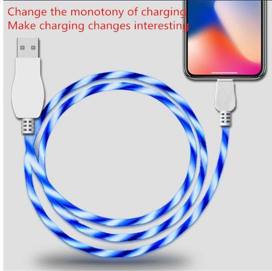 JMT-827530 LED Light-Up Mobile Phone Charging Cable Compatible with iPhone, Android Devices - 1M/1.5M Length