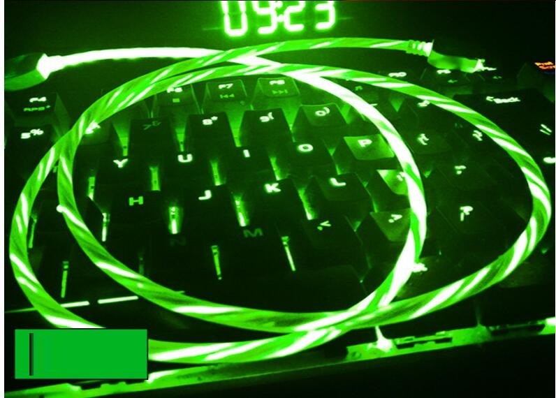 JMT-827530 LED Light-Up Mobile Phone Charging Cable Compatible with iPhone, Android Devices - 1M/1.5M Length