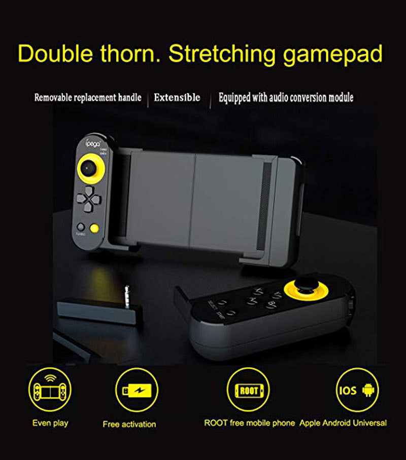 JMT-827658 Wireless Mobile Game Controller Compatible with iOS and Android Devices - PG9167 Adjustable Design for Smartphones and Tablets