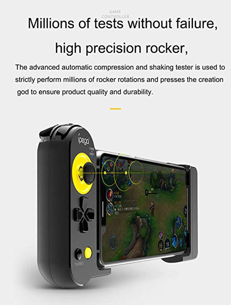 JMT-827658 Wireless Mobile Game Controller Compatible with iOS and Android Devices - PG9167 Adjustable Design for Smartphones and Tablets