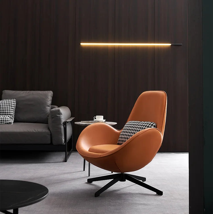 JMT-828106 Elegant Leather Leisure Egg Chair for Living Room - Northern European Design, Model JA-780