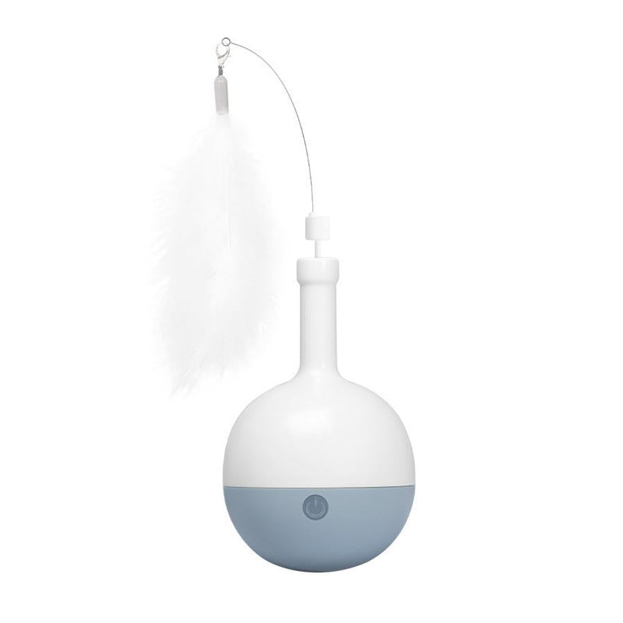JMT-828170 Interactive Roly-Poly Cat Feather Toy - Ultra Quiet Random Movement, Rechargeable with Auto Timer, Perfect for Indoor Cats