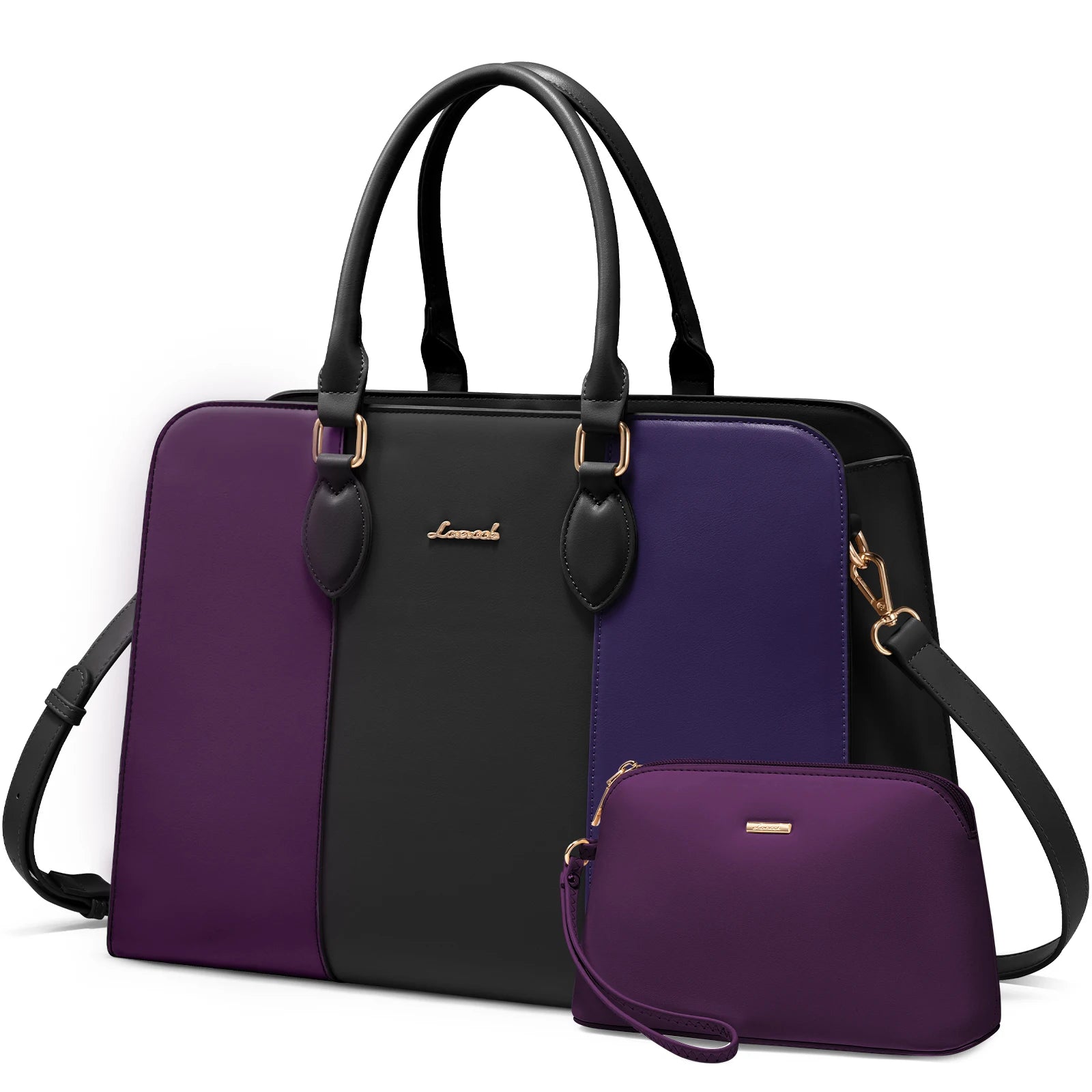 JMT-828170 Stylish 15.6 Inch Waterproof Laptop Tote Bag for Women - Versatile Work Handbag with Leather Briefcase Design