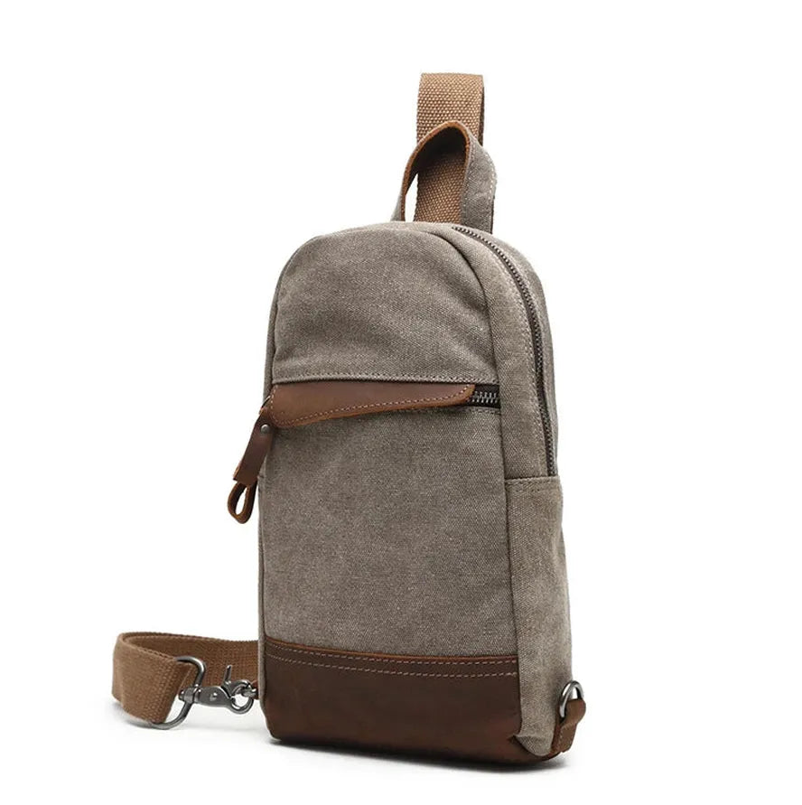 JMT-828234 Retro Men's Multifunctional Canvas Messenger Bag - Durable Waxed Cotton with Leather Accents, Waterproof Design, Large Capacity