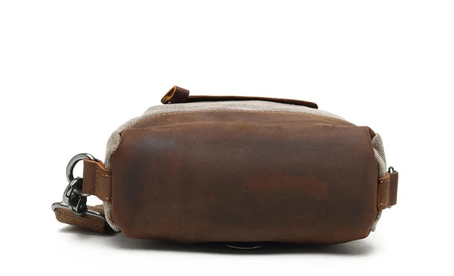 JMT-828234 Retro Men's Multifunctional Canvas Messenger Bag - Durable Waxed Cotton with Leather Accents, Waterproof Design, Large Capacity