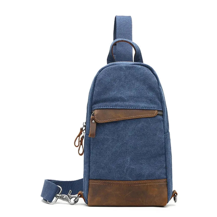 JMT-828234 Retro Men's Multifunctional Canvas Messenger Bag - Durable Waxed Cotton with Leather Accents, Waterproof Design, Large Capacity