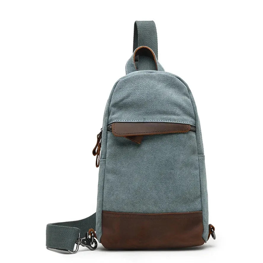 JMT-828234 Retro Men's Multifunctional Canvas Messenger Bag - Durable Waxed Cotton with Leather Accents, Waterproof Design, Large Capacity