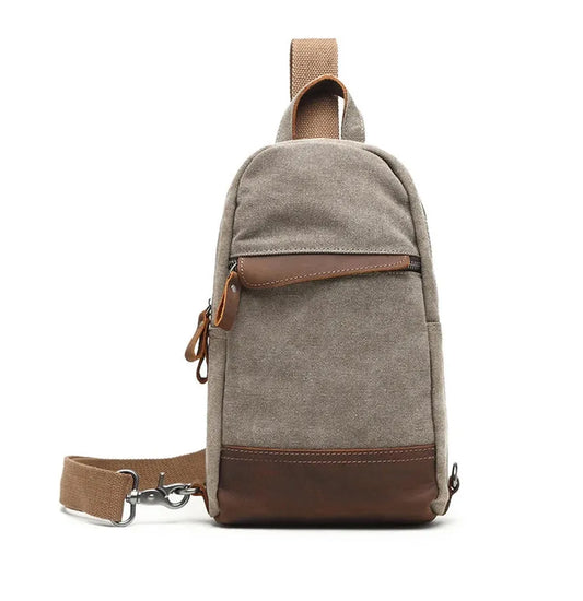 JMT-828234 Retro Men's Multifunctional Canvas Messenger Bag - Durable Waxed Cotton with Leather Accents, Waterproof Design, Large Capacity